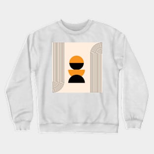 Mid Century Art , Neutral Modern Wall Art Decor, Minimalist  , Boho Style Art Prints, Orange, Black, Rainbows Crewneck Sweatshirt